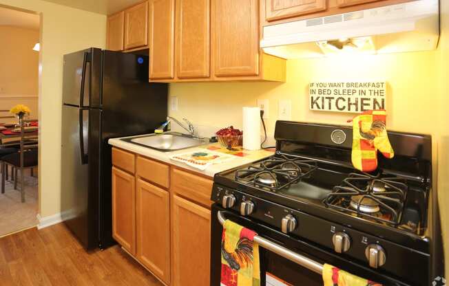 Electric Range In Kitchen at The Fields of Rockville, Maryland