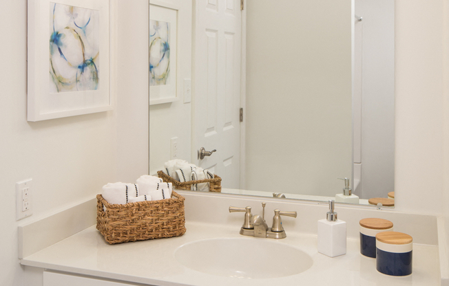 Phoenixville apartment bathroom with single vanity sink at Westridge Gardens