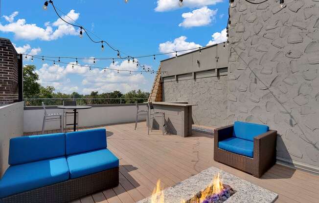 Bar top on the rooftop deck at 136 S. Penn