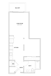 Studio, 1 bath, 575 sqft, $2,546