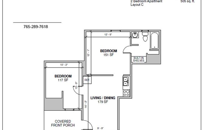 1 bed, 1 bath, 461 sqft, $645, Unit 216C