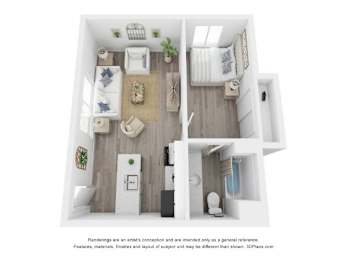 1 bed, 1 bath, 480 sqft, $1,050