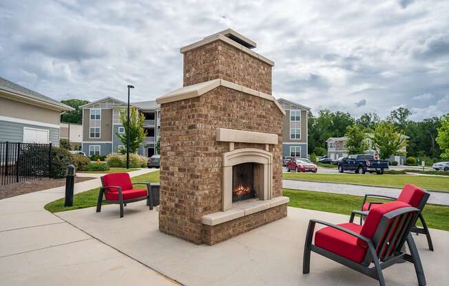 Outdoor Lounge with Fireplace