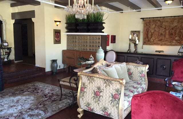 Alto Nido Lobby with floral white couch