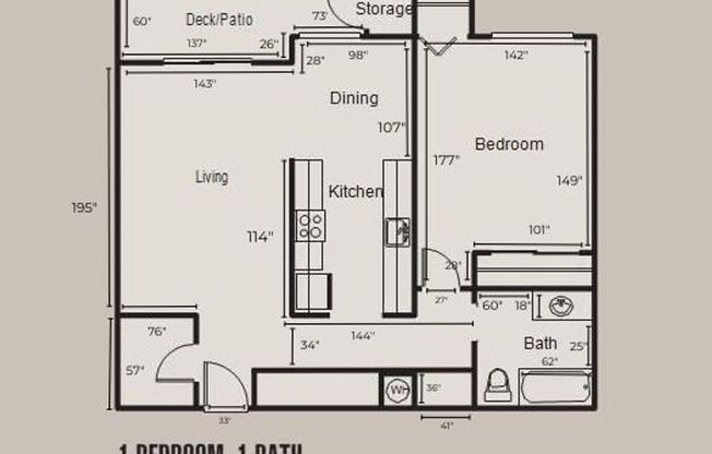 1 bed, 1 bath, 775 sqft, $2,149, Unit E107