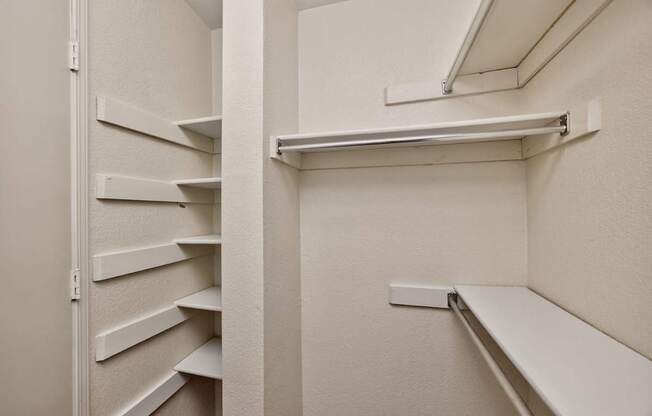 Walk-In Closet With Built-In Shelving