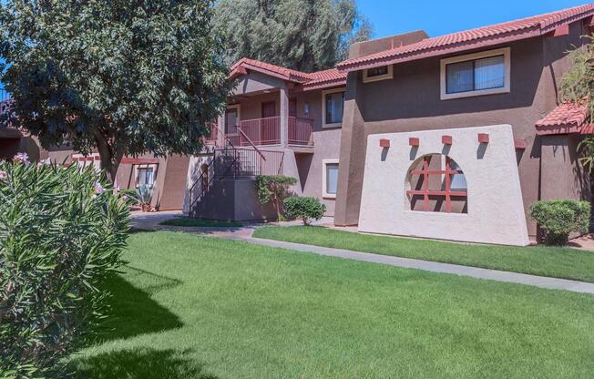 a large lawn in front of a house