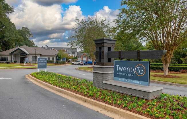 the preserve at twentyfive 55 sign at the entrance to the street at Twenty35 at Timothy Woods, Athens, 30606