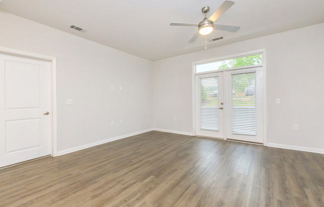 a room with a wood floor