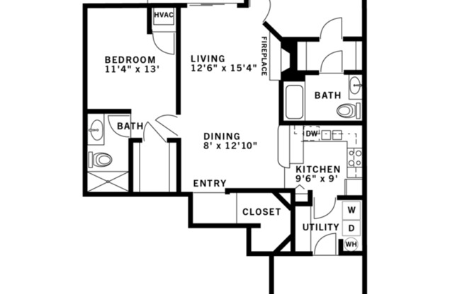 2 beds, 2 baths, 1,050 sqft, $1,635, Unit 2610F104
