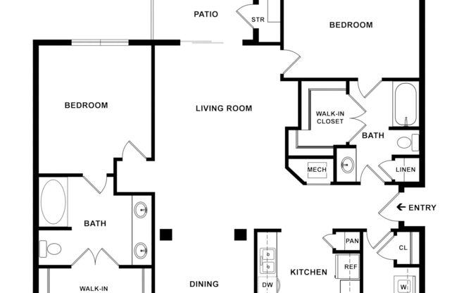 2 beds, 2 baths, 1,245 sqft, $2,020