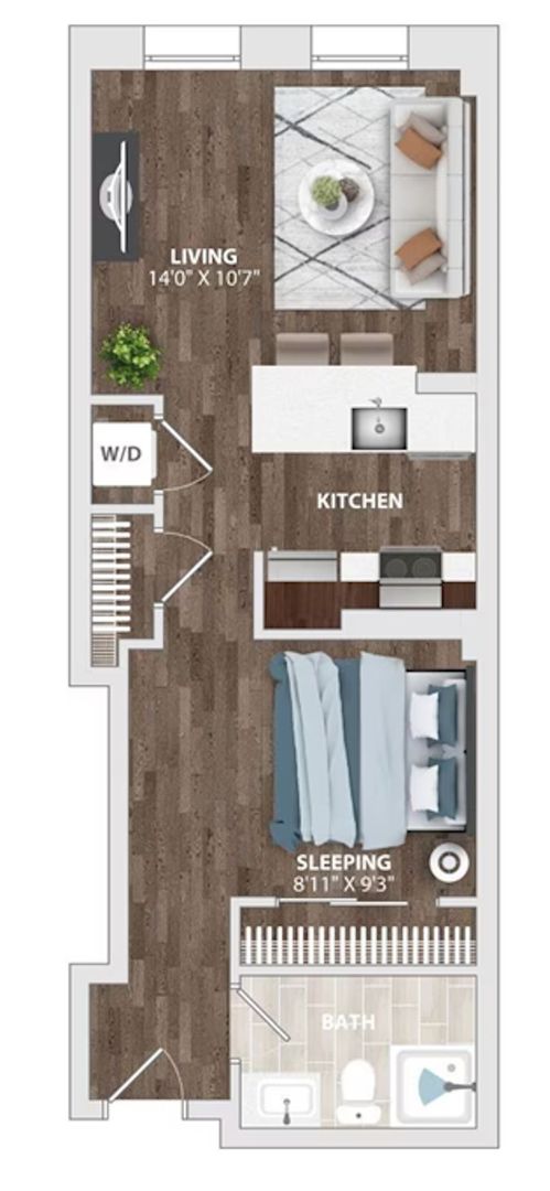 1 bed, 1 bath, 499 sqft, $1,450, Unit HA-409