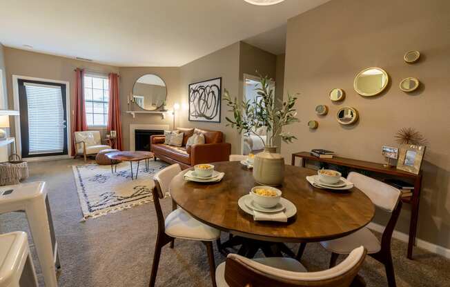 Decorated dining room at The Reserve at Williams Glen Apartments, Zionsville, IN