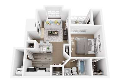 1 bed, 1 bath, 610 sqft, $1,216