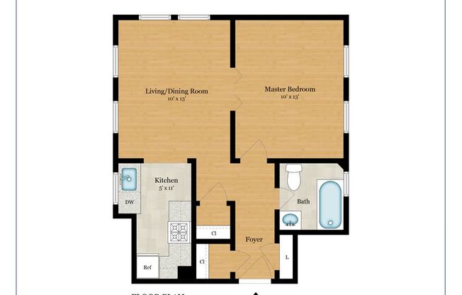 1 bed, 1 bath, $2,495, Unit 505