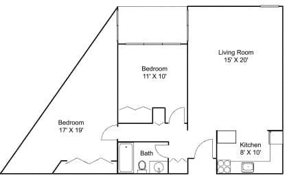 2 beds, 1 bath, 900 sqft, $1,525