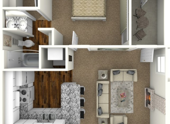 1 bed, 1 bath, 626 sqft, $1,146