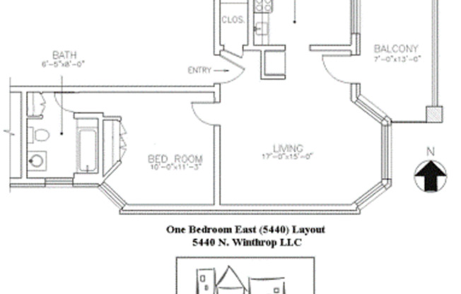 1 bed, 1 bath, 565 sqft, $1,700, Unit 42-3E