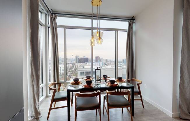 Breathtaking views of the Dallas skyline with floor to ceiling windows