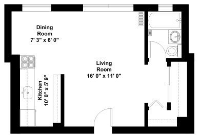 Studio, 1 bath, 410 sqft, $1,875, Unit 706