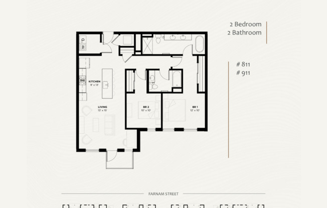 2 beds, 2 baths, 1,219 sqft, $2,950, Unit 911