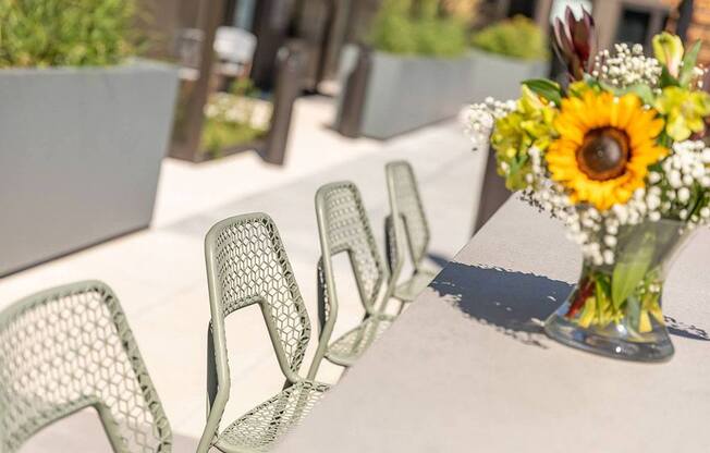 flowers on a table