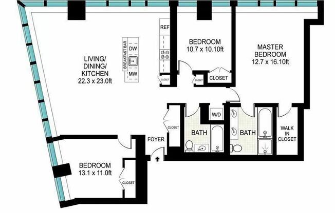 3 beds, 2 baths, 1,460 sqft, $15,995, Unit 17B