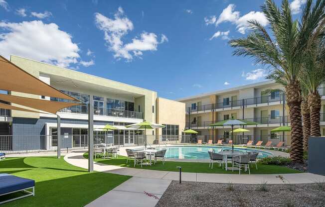 Pool Lounge Area at Cabana Bridges Apartments in Tucson Arizona