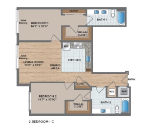 2 beds, 2 baths, 1,119 sqft, $4,617