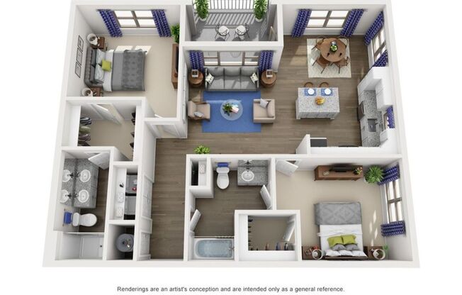 2 beds, 2 baths, 1,201 sqft, $1,606