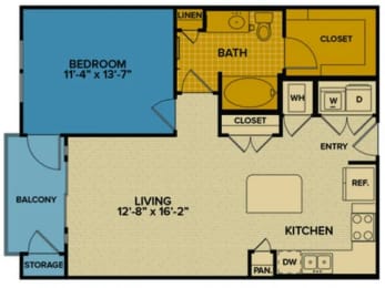 1 bed, 1 bath, 761 sqft, $1,706