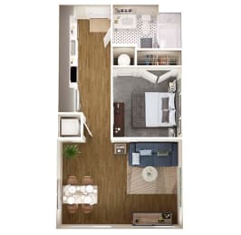 Studio, 1 bath, 576 sqft, $1,469