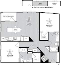 2 beds, 2 baths, 1,121 sqft, $1,854