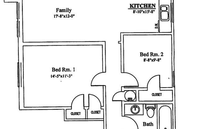 2 beds, 1 bath, $1,895