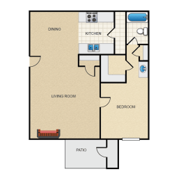 1 bed, 1 bath, 625 sqft, $981