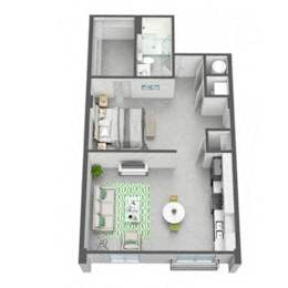 Studio, 1 bath, 665 sqft, $1,888