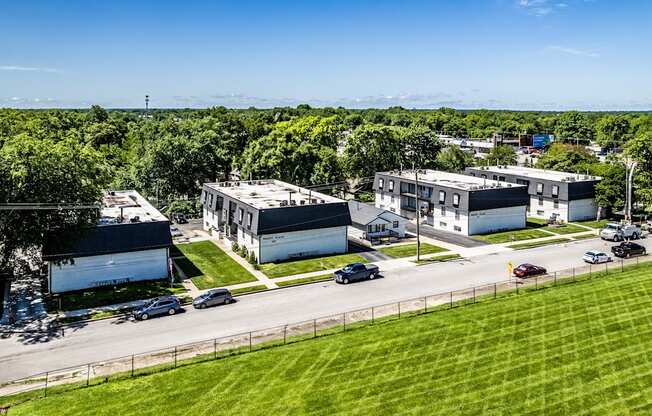 Birds-eye view of buildings