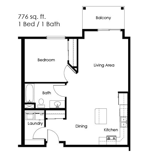 1 bed, 1 bath, 776 sqft, $1,082