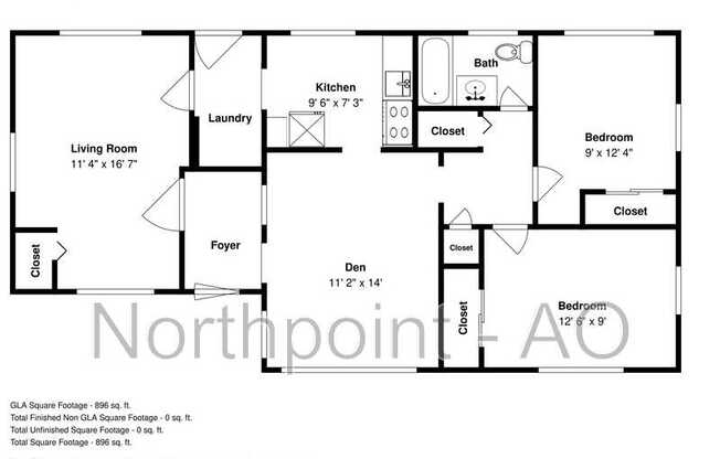 3 beds, 1 bath, 1,000 sqft, $1,075