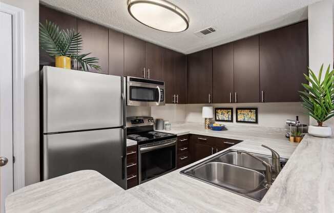 our apartments offer a modern kitchen with stainless steel appliances