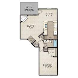 Studio, 1 bath, 744 sqft, $1,359