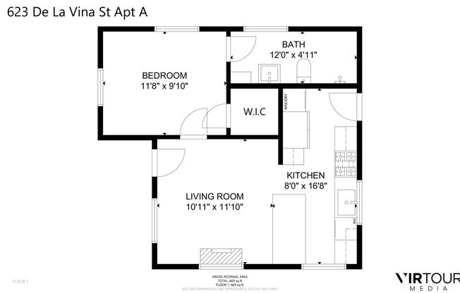 1 bed, 1 bath, 474 sqft, $2,895, Unit 623 A