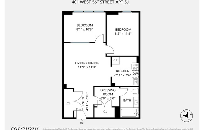 1 bed, 1 bath, $5,000, Unit 5G