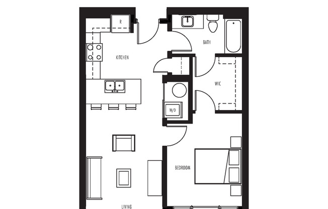 1 bed, 1 bath, 639 sqft, $2,138