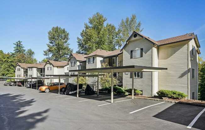 Apartment exterior with covered parking