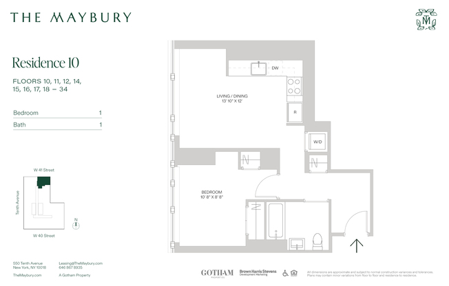 1 bed, 1 bath, $5,000, Unit 1410