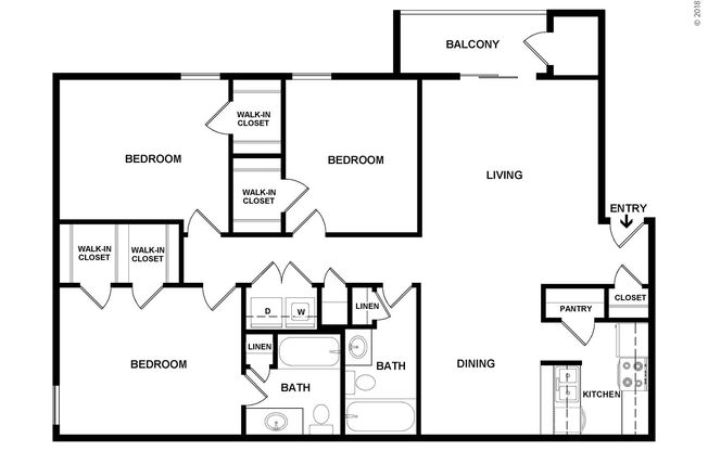 3 beds, 2 baths, 1,243 sqft, $1,600