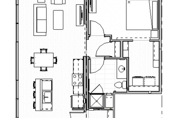 1 bed, 1 bath, 887 sqft, $1,900, Unit 501