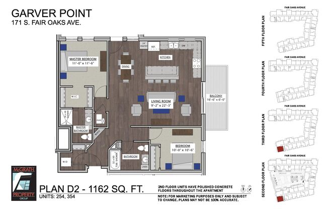 2 beds, 2 baths, 1,162 sqft, $2,575, Unit 352