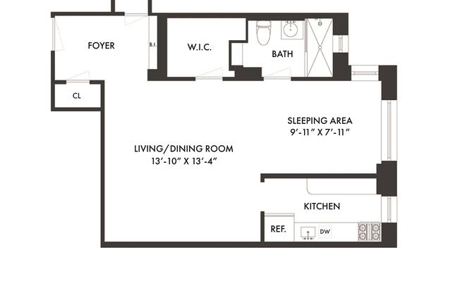 Studio, 1 bath, 500 sqft, $3,900, Unit 5L